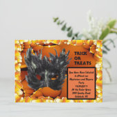 Mask Halloween Invitation Kaart (Staand voorkant)