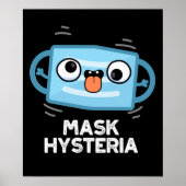 Mask Hysteria Funny Mask Pun Dark BG Poster (Voorkant)
