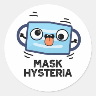 Mask Hysteria Funny Mask Pun Ronde Sticker