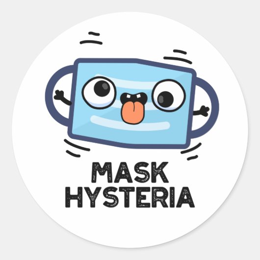 Mask Hysteria Funny Mask Pun Ronde Sticker (Voorkant)