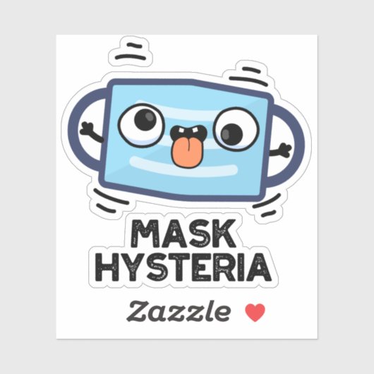 Mask Hysteria Funny Mask Pun Sticker (Vel)