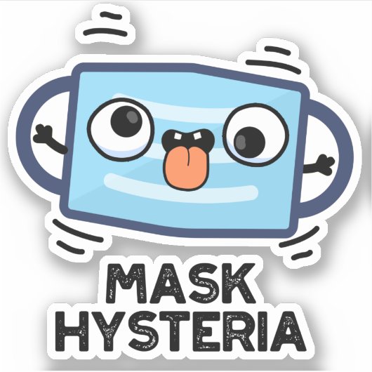 Mask Hysteria Funny Mask Pun Sticker (Voorkant)