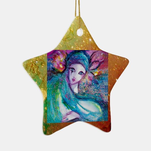 MASK IN BLUE, Geel Star-monogram Keramisch Ornament (Rechts)