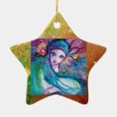 MASK IN BLUE, Geel Star-monogram Keramisch Ornament (Voorkant)