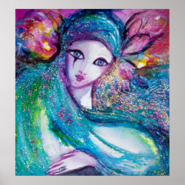 MASK IN BLUE-/Venetiaanse maskerade-facetten Poster