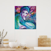 MASK IN BLUE-/Venetiaanse maskerade-facetten Poster (Keuken)