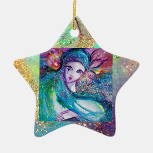 MASK IN BLUE/Venetiaanse maskerade maskers Keramisch Ornament (Voorkant)