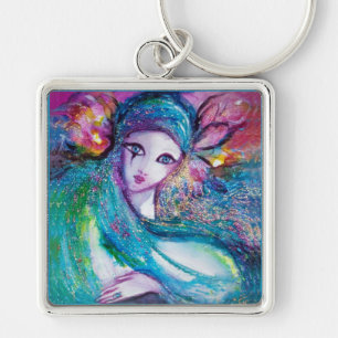 MASK IN BLUE/Venetiaanse maskerade maskers Sleutelhanger