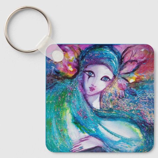 MASK IN BLUE/Venetiaanse maskerade maskers Sleutelhanger (Voorkant)