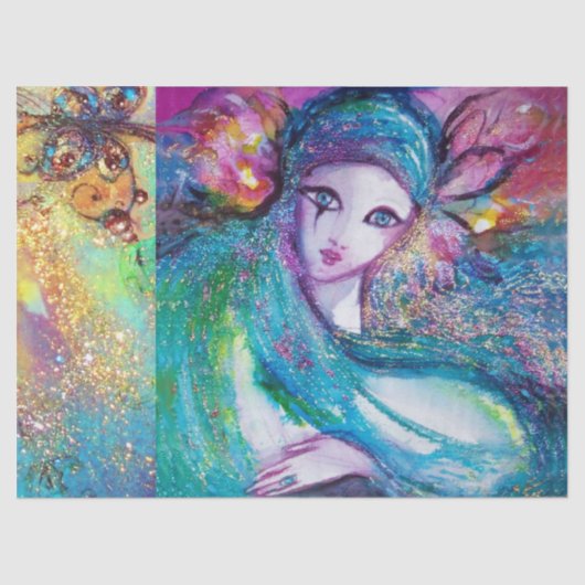 MASK IN BLUE/Venetiaanse maskerade maskers Tissuepapier (Voorkant)