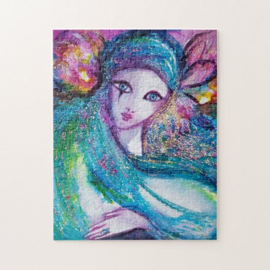 MASK IN BLUE/Venetiaanse Masquerade Ball, blauwgro Legpuzzel (Verticaal)