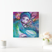 MASK IN BLUE/Venetiaanse Masquerade Ball, blauwgro Vierkante Klok (Huis)