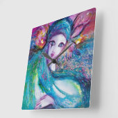 MASK IN BLUE/Venetiaanse Masquerade Ball, blauwgro Vierkante Klok (Hoek)