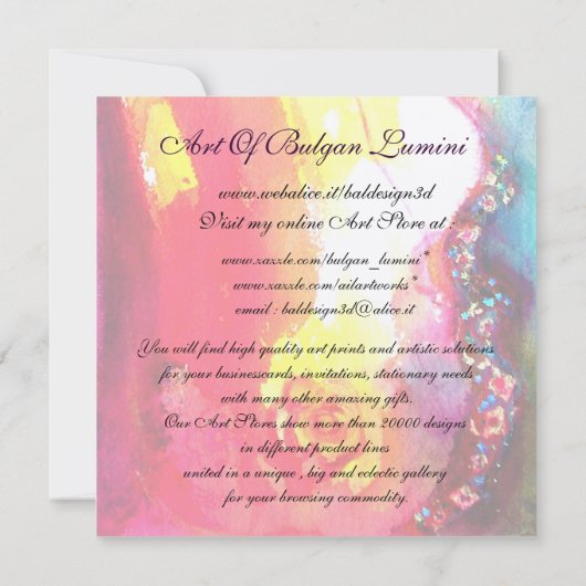 MASK IN GEEL Carnival Masquerade Party Kaart (Achterkant)