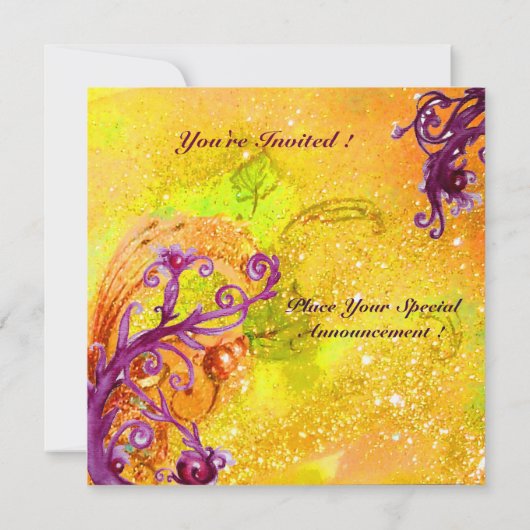 MASK IN GEEL, MARDI GRAS PARTIJ metallic Kaart (Achterkant)