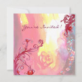 MASK IN GEEL, MARDI GRAS PARTIJ paars rood violet Kaart (Achterkant)