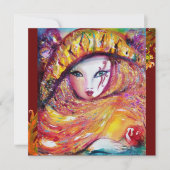 MASK IN GEEL, MARDI GRAS PARTIJ paars rood violet Kaart (Voorkant)