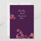 MASK IN GEEL, MARDI GRAS PARTIJ paars rood violet Kaart (Achterkant)