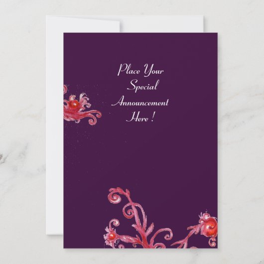 MASK IN GEEL, MARDI GRAS PARTIJ paars rood violet Kaart (Achterkant)