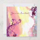 MASK IN GEEL, MARDI GRAS PARTIJ paars rood violet Kaart (Achterkant)