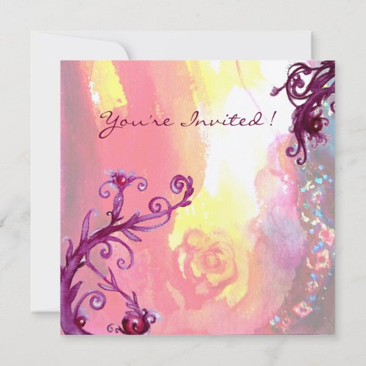 MASK IN GEEL MARDI GRAS PARTY Vibrant Gold Red Kaart (Achterkant)