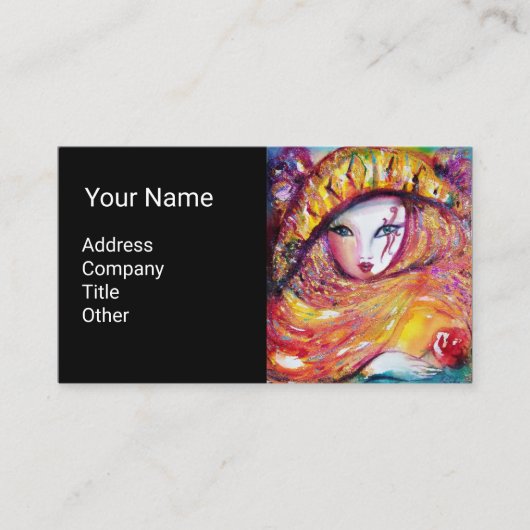 MASK IN GEEL MET ROSE Beauty Makeup Artist Visitekaartje (Voorkant)