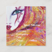 MASK IN GEEL MET ROSE Beauty Vul artiest Vierkante Visitekaartje (Voorkant)