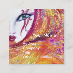 MASK IN GEEL MET ROSE Beauty Vul artiest Vierkante Visitekaartje