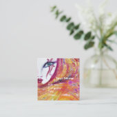 MASK IN GEEL MET ROSE Beauty Vul artiest Vierkante Visitekaartje (Staand voorkant)