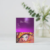 MASK IN GEEL, Paarse Amethyst Visitekaartje (Staand voorkant)