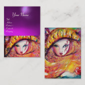 MASK IN GEEL, Paarse Amethyst Visitekaartje (Voorkant / Achterkant)