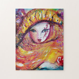 MASK IN GEEL/Venetiaans Masquearde Ball, Paars Legpuzzel