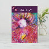 MASK IN RED / MARDI GRAS MASQUERADE PARTIJ KAART (Staand voorkant)