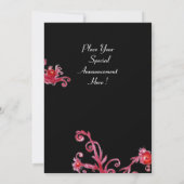 MASK IN RED / MARDI GRAS MASQUERADE PARTIJ KAART (Achterkant)