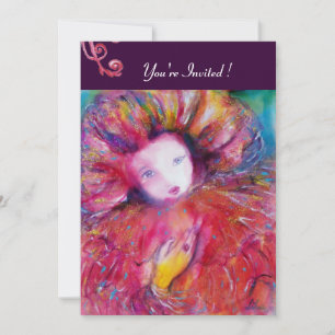 MASK IN RED / MARDI GRAS MASQUERADE PARTIJ KAART