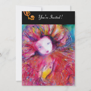 MASK IN RED / MARDI GRAS MASQUERADE PARTIJ KAART