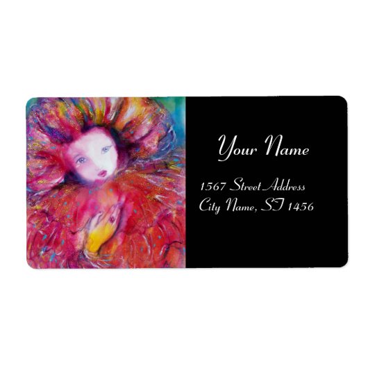 MASK IN RED Venetian Masquerade Black Etiket (Voorkant)