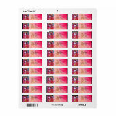 MASK IN RED Venetian Masquerade Pink Fuchsia Etiket (Full Sheet)