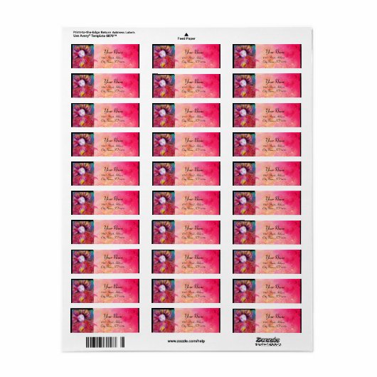 MASK IN RED Venetian Masquerade Pink Fuchsia Etiket (Full Sheet)