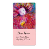 MASK IN RED Venetian Masquerade Pink Fuchsia Etiket (Voorkant)
