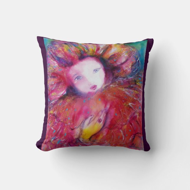 MASK IN RODE EN GEEL/Venetiaans Masquearde Ball Kussen (Voorkant)