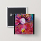 MASK IN RODE VIERKANTE BUTTON 5,1 CM (Voorkant /achterkant)