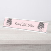 Mask Lady Theater Gemini Zodiac Symbol Bureau Naambordje (Voorkant)