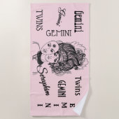 Mask Lady Theater Gemini Zodiac Symbol Strandlaken (Voorkant)