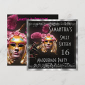 Mask masquarade ball zestien kaart (Voorkant / Achterkant)