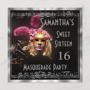 Mask masquarade ball zestien kaart