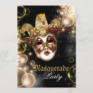 Mask masquerade venetian mardi gras party kaart