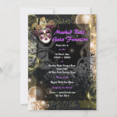 Mask masquerade venetian mardi gras party kaart (Achterkant)