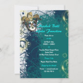 Mask masquerade venetian mardi gras party kaart (Achterkant)