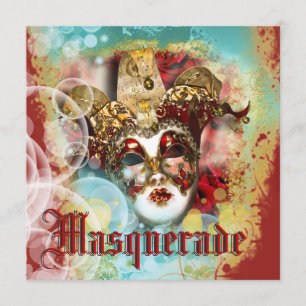 Mask masquerade venetian mardi gras party kaart